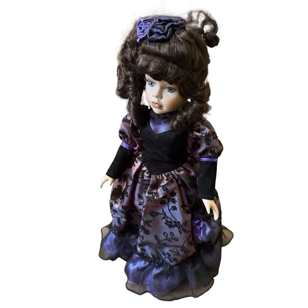 Dan Dee Collectors Choice Porcelain Doll Purple Black Victorian Limited Edition‎